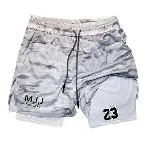 Gym Jogging entraînement entraînement homme Fitness Sport 2 en 1 Shorts Anime Compression hommes t-shirt été séchage rapide