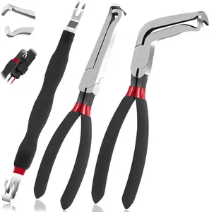 3 Piece Electrical Connector Disconnect Pliers Set 8 Inch Automotive Tools for Push Tab Style Connectors and Wiring Harness Removal