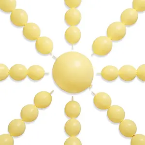 PartyWoo Pastel Yellow Linking Balloons 100pcs 6 Inch Light Yellow Link Balloonsfor Graduation Baby Shower Gender Reveal Easter Little Cutie Bee Birthday Summer Party Decorations Yellow-q07