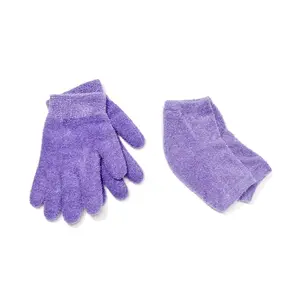 Moisturizing Gel Heel Sleeves and Gloves - (for Dry Heels, Cracked Heels, Dry Hands and cuticles, Dry ) - Color: Lavender