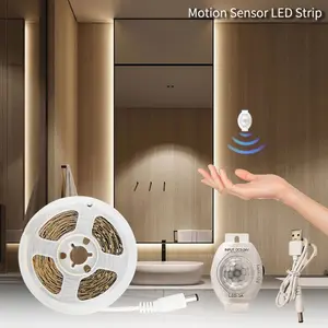 2835 LED Motion Sensor Light Strip, Night Mode Only, USB Powered, Easy Installation, Ideal for Cabinet and Closet Lighting