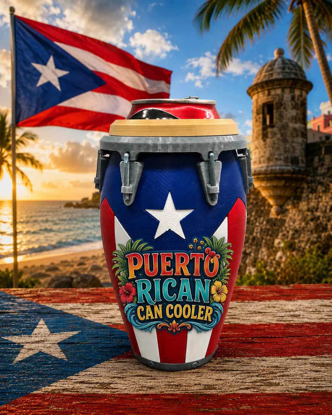 Puerto Rican Style Conga Can Holder