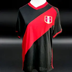 Peru Soccer Jersey – Black & Red Unisex