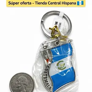 Guatemala Flag Keychain - Súper oferta Tienda Central Hispana - Metal Key Ring with Guatemala Flag Design