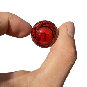 “JT” Dot Stack Marble - Red & black - collectible