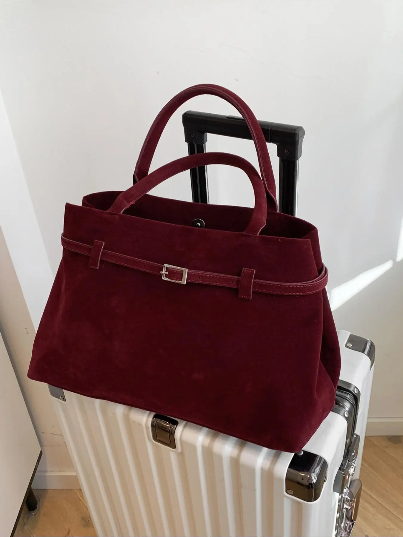 Women's Solid Color Tote Bag, Fashionable Large Capacity Shoulder Bag for Work & Daily Used, Casual Trendy Versatile High-quality Daily Commuting Han