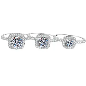 vvs moissanite Square synthetic moissanite ring for women, genuine 925 pure hypoallergenic silver; exquisite jewelry gift with a summer vibe; engagement ring, women’s ring
