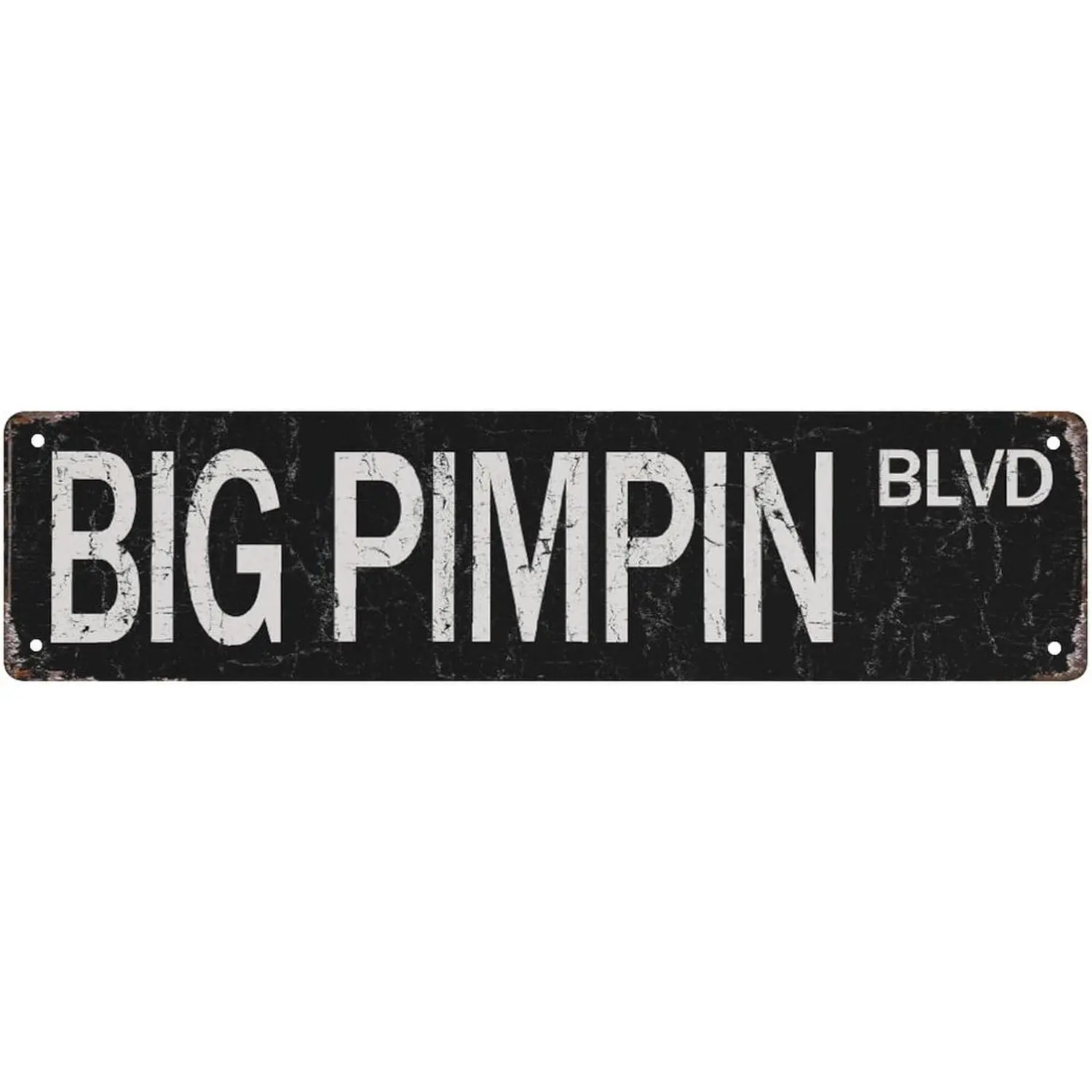 Road Sign Big Pimpin Blvd Metal Sign Vintage Rustic Lake Beach House Cottage Cabin Cave Wall Decor Sign 4 X 16 Inch