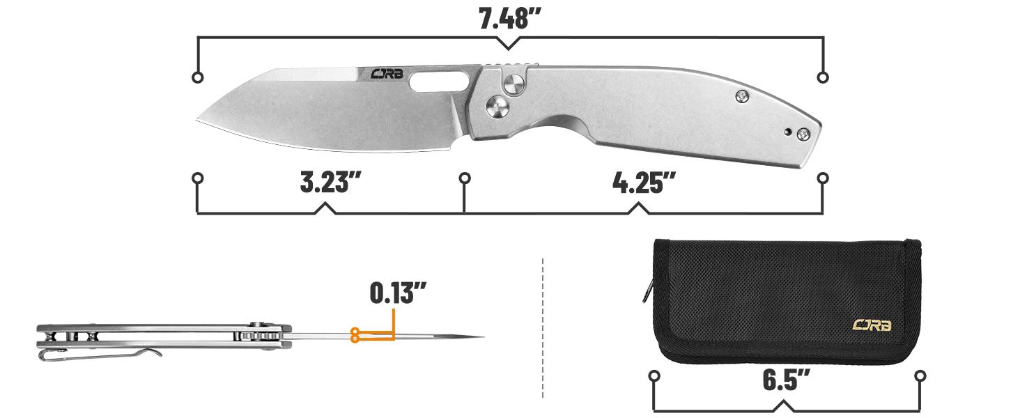 CJRB Ekko Pocket Knives AR-RPM9 Steel Blade, Tactical Knife for Men, Portable Camping Knife for Everyday Carry and FathersDayGift