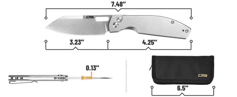 CJRB Ekko Pocket Knives AR-RPM9 Steel Blade, Tactical Knife for Men, Portable Camping Knife for Everyday Carry and FathersDayGift