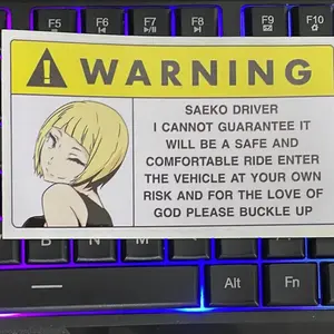 Haikyuu!! Saeko Car Precautions Sticker