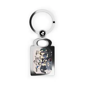 K-Pop Group Photo Rectangle Keyring | Photo Keychain, Metal Rectangle Keychain
