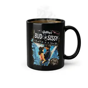 Urban Cowboy Bud & Sissy Mug, Western Cowboy Couple Coffee Cup, Texas Rodeo Style Mug, Country Love Gift, Vintage Western Drinkware