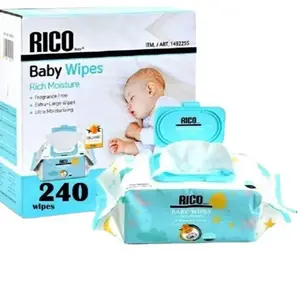Baby wipes, Clearance, 3 packs of 80 units, RICO wipes - oversized, cleansing and moisturizing children's wipes, baby products, products for girls and boys, unscented baby wipes, portable maternal and child gifts, safe baby wipes, Limited time clearance N