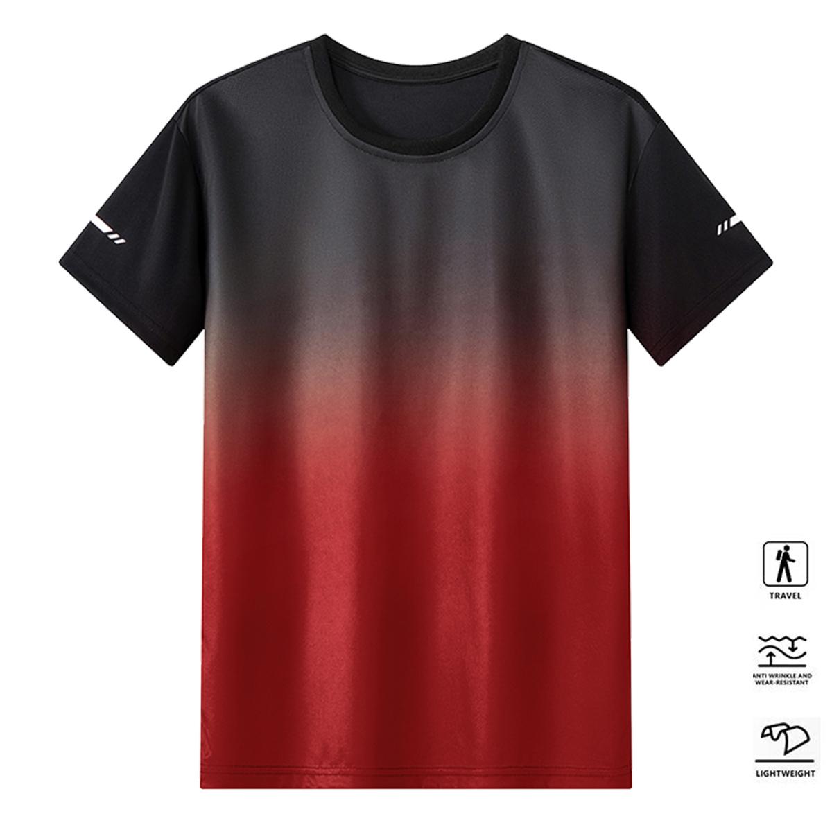 Men’s 6-Piece Fitness Crew Neck T-Shirt Set – Stylish gradient design suitable for everyday wear, casual outings, perfect for gym workouts, running, and outdoor activities