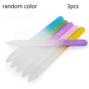 3pcs Glass Nail Files Suitable for Both Natural And Acrylic Nails, Including Crystal Nail Care Tools And Double-Sided Files for Manicures, Nail Art