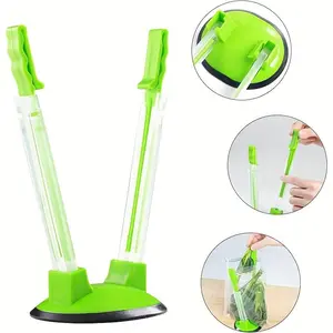 2pcs of Baggy Racks, Freezer Bag Support Stands, Adjustable Food Storage Holders, Plastic Holders for Food Prep Bags/Zip Lock Bags, Ideal for Meal Prep in The Kitchen