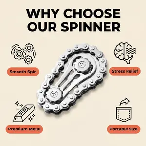 Mechanical Chain Fidget Spinner - Premium Quality, Durable Design, Ideal for Stress Relief and Focus Enhancement