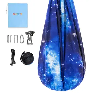 (Summer Turn-Up)OUTREE Sensory Swing for 3+ Years Old - Double-Layered Hammock with 360° Rotating Hanger Kit, Summer Turn Up & Father's Day Deal