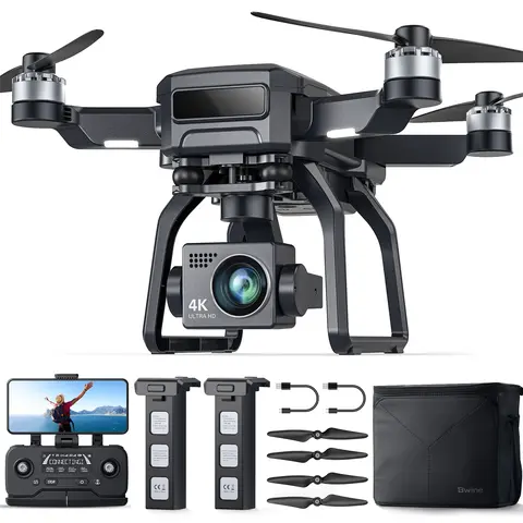 Bwine F7GB2 Wireless Multi-Rotor Drone with 4K Digital Camera, 3-Axis Gimbal Stabilizer, 9800FT Transmission Range, FAA-Compliant, 50Mins Flight Time (2 Batteries), GPS Auto Return, Follow Me, Beginner Mode, Adjustable Remote ID