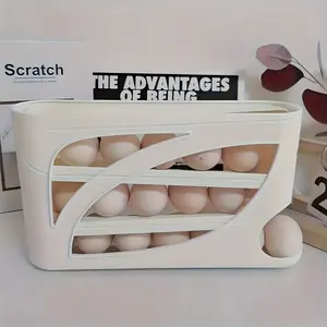 Rolling egg storage box, refrigerator-specific, side door mounted, egg holder, food-grade fresh-keeping box for eggs