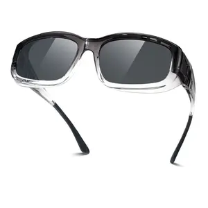 Fashion Polarized Fit Over Sunglasses for Men, UV400 Protection, Rectangle Lightweight Wrap Around Shades For Men ST0070 SpringStatements