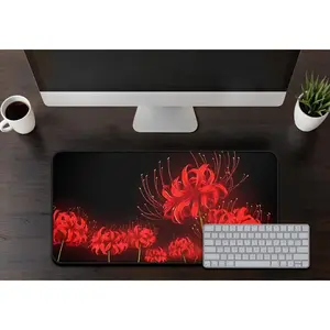 Red Spider Lily Desk Mat Anime Floral Mousepad Japanese Anime Mousepad Anime Geek Desk Mat Mousepad Red Spider Lily desk Decor