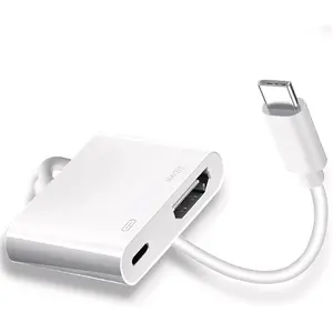 USB C to HDMI for TV, 4K@60Hz Type C to HDMI Adapter with  Port,  to Hdmi to USB C Adapter Compatible for  16/15 Series/iPad Pro/Galaxy/MacBook Pro to HDTV Projector