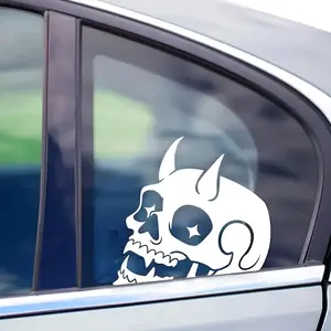 1PC Suitable for car window decor Trendy meme-style skull decal Trendy meme car exterior sticker Cross-border trendy meme car accessory Fits fashion car exteriors Trendy meme personalized style decor goodie Car Decals