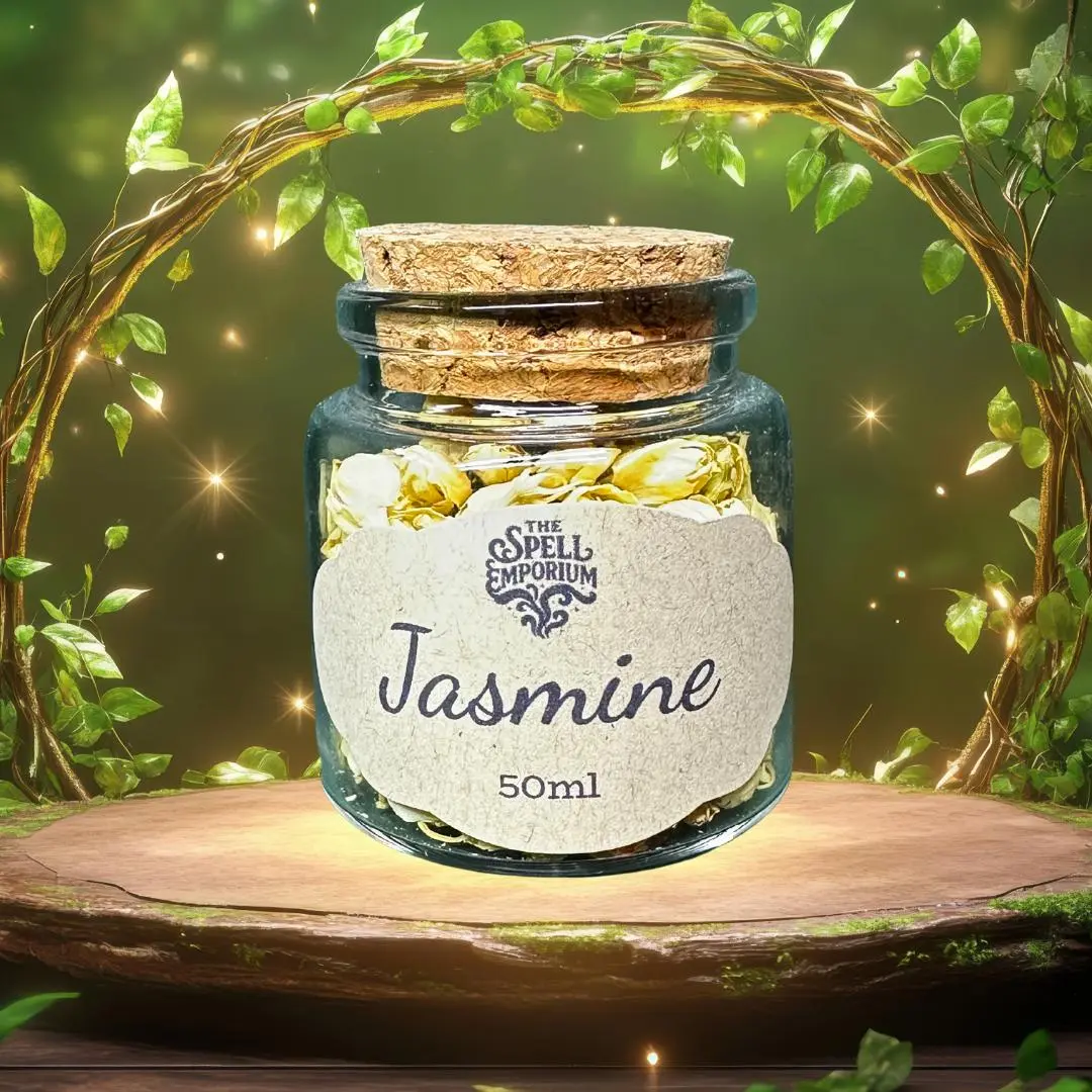 Jasmine Glass Jar with Cork Lid - 50ML Cultural Collectible for Love Spells, Meditation