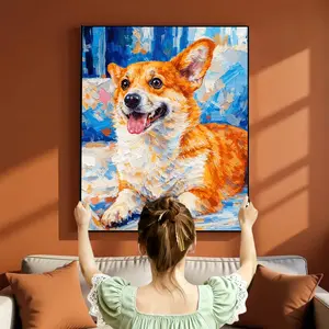 Thick-coated oil painting, handcrafted oil painting image customization! Upload photos to customize framed canvas paintings! High-definition canvas, Father's Day, Mother's Day, gifts for relatives and friends, bedroom, living room and study decorations
