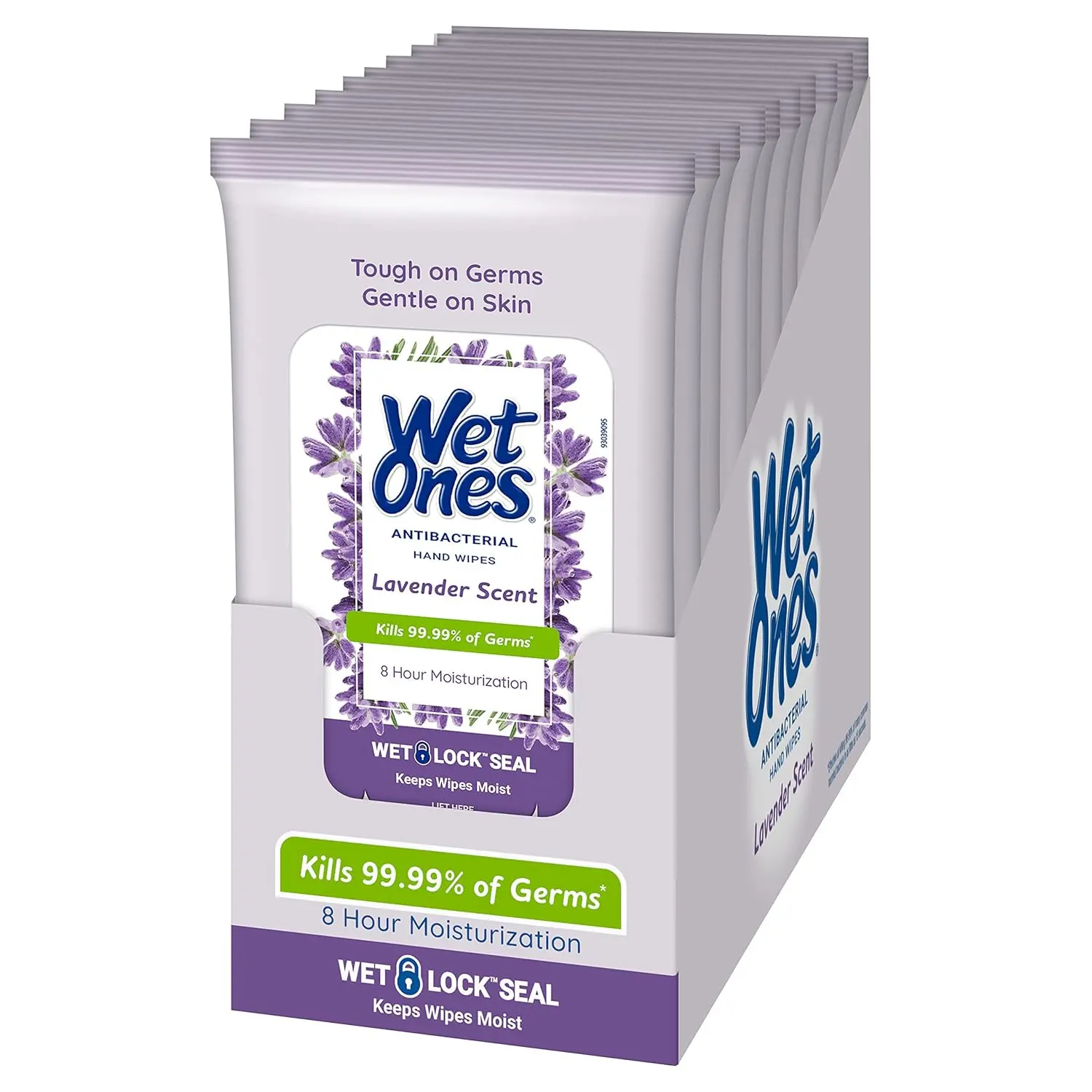 Wet Ones Antibacterial Hand Wipes Fresh Scent 20 Ct Travel Pack Hypoallergenic Germ Reduction Lavender