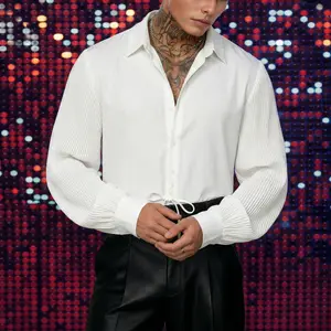 INCERUN Men's Opium Core Lace-Up Puff Sleeve Shirt Vampire Rave Fit