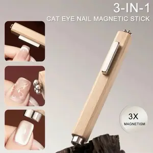 3in1 Wood Magnet Tool for Cat Eye design effect for Nail Art tool nail care cat eye nail super strong magnet nails
