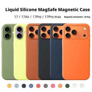 Suitable for iPhone 17 Pro Max liquid silicone magnetic phone case, iPhone 17 full protection cover