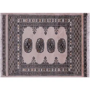 Ivory Silky Bokhara Hand-Knotted Wool Rug 2' 1" X 3' 1" - Q23846