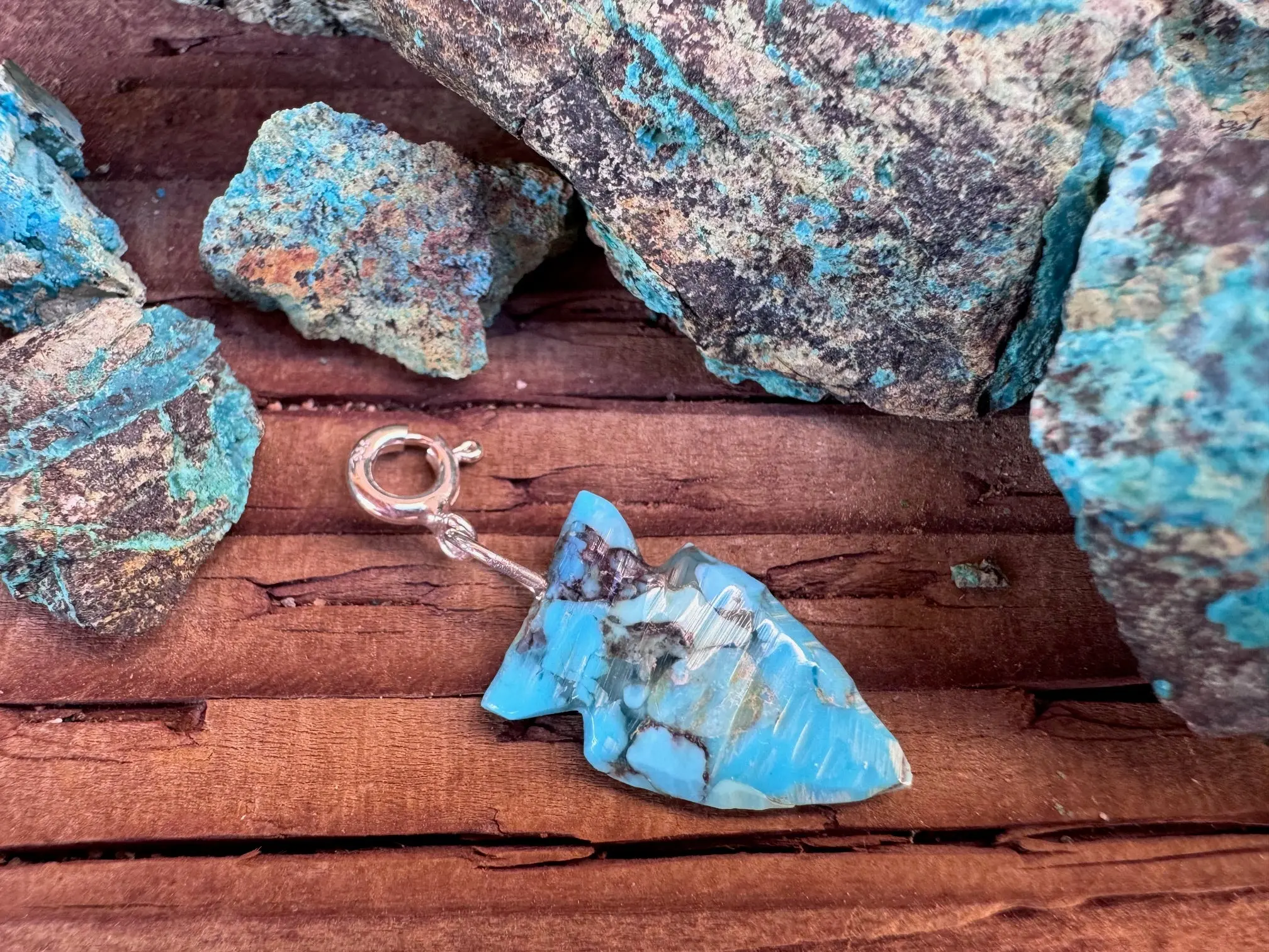 Handcrafted Turquoise Arrowhead Charm