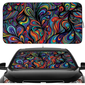 Windshield Sun Shade for  Front Window Cover Sunshades Visor Automotive Sun Shield for Compact Sedan, SUV, Midsize Sedan, Small Pickup Blocks UV Rays Keep Your  Cool (Abstract, S)