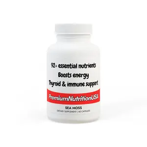 PremiumNutritionUSA Sea Moss Supplement - 60 Capsules for Comprehensive Nutritional Support with Over 92 Essential Vitamins & Minerals Boosts Energy Thyroid Immune Health - Healthcare