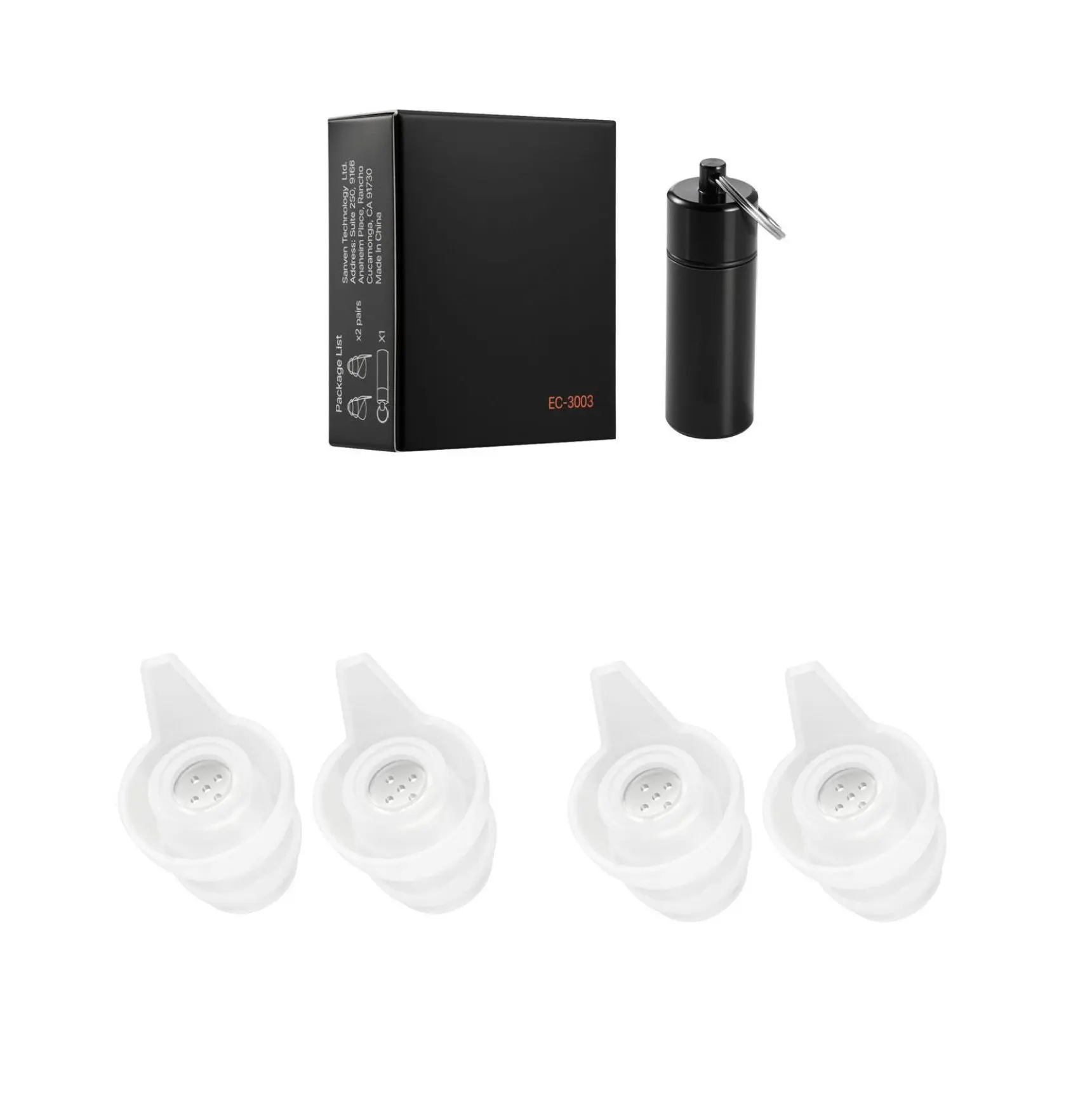 Concert Ear Plugs 2 Pairs, High Fidelity Musician Earplugs, SNR 27dB Noise Reduction, Reusable Silicone Music Earplugs for Concerts, Festivals, Raves Default