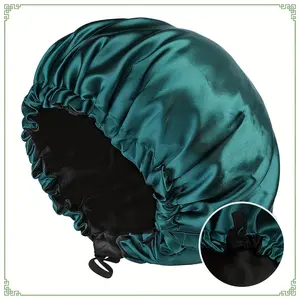 Silk Bonnet for Sleeping Women - Double Layer Soft Adjustable Elasticity Band Satin Bonnet for Hair Protection - Ideal Sleep & Shower Cap