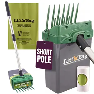 NEATER PETS Lift N' Bag Dog Pooper Scooper 2.0, 22” Pole Version - Scoop-to-Bag Design, One-Handed Operation, Extra-Large Bags, Made in USA