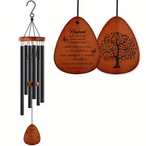 1pc Black Aluminum Wind Chime - Easy to hang, home and garden decoration ornaments, outdoor decoration ornaments gifts for friends and relatives
