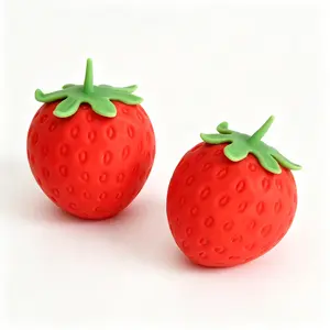 Strawberry Squishy Quick-Rebound Stress Ball, Squeezable Toy Fruit Ball Realistic Strawberry Model, Anxiety Fidgets Toys, Party Favor Favor Gifts, Pressure Release Toy Adults And Kids