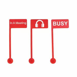 Monitor Busy Flag Signs (3-Pack) with 3M Adhesive – Busy / On a Call / In a Meeting | Funny Office Desk Accessory for Work From Home