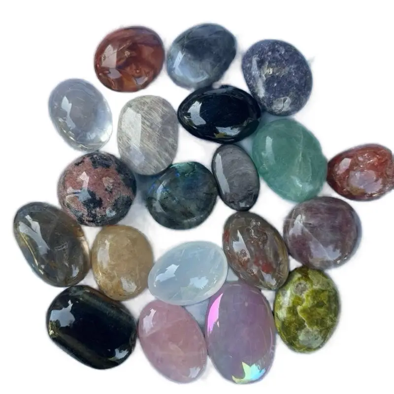 Crystal Palm Stone Choices - Variety of Colorful Stones for Selection flower agate Live Light Amethyst Serinity Rhinestones