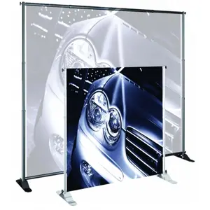 Testrite Visual Products  Grand Format Banner Stands 30 in.-48 in. Large Banner Stand- Silver