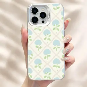 Hydrangea Pattern Phone Case iPhone17/17PROMAX/17PRO/16/15/14/13/12/11 Anti-Scratch Shockproof Crystal Clear Durable Anti-Fingerprint Colorful Silver Phone Case roo46291