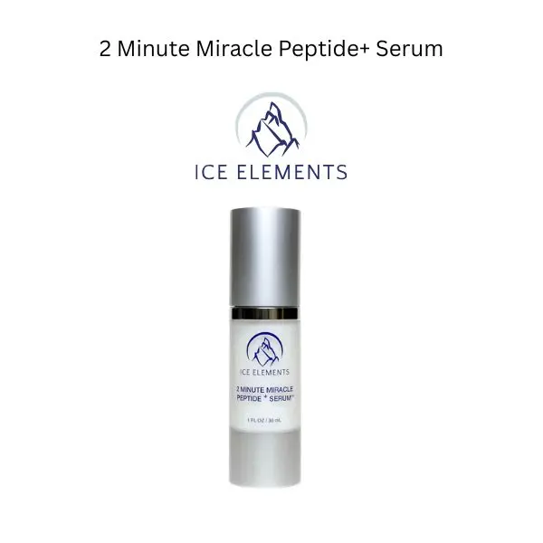 ICE ELEMENTS 2 Minute Miracle Peptide+ Serum | Bakuchiol Retinol Alternative + 5 Peptides | Firming, Anti-Aging & Dark Spot Serum