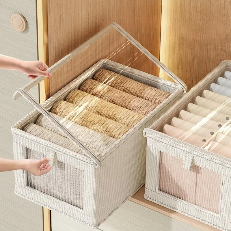 Clothes Storage Box with Lid, 1 Count Household Clothes Storage Box, Large Tidying Artifact Box for Home Bedroom Wardrobe, Organiser, Oxford Cloth Storage Box for Clothing, Bedroom Organizer